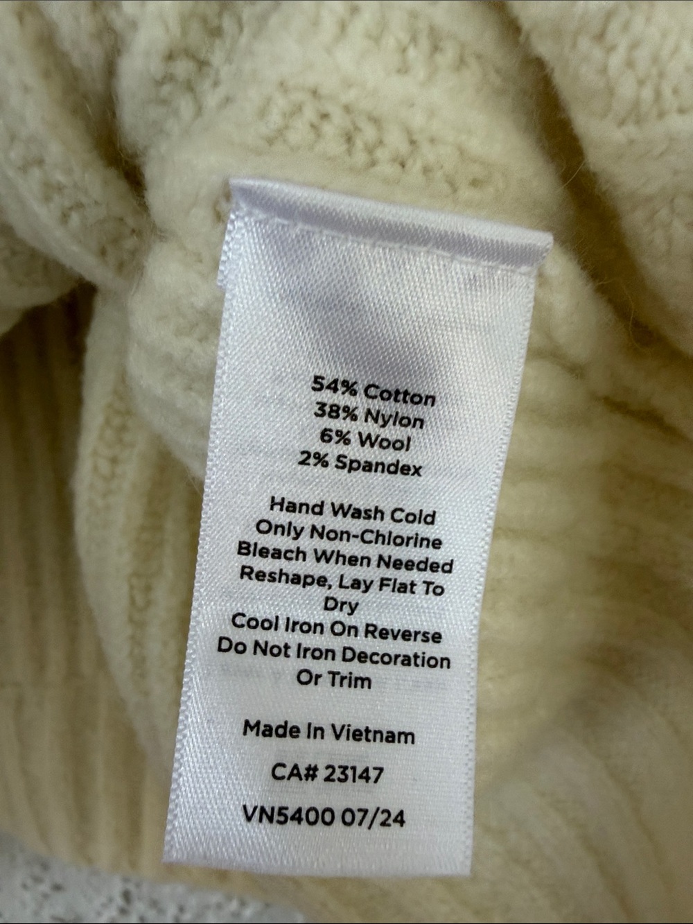 Talbots Cream Ribbed Button-Placket Sweater size LP - Picture 5 of 9